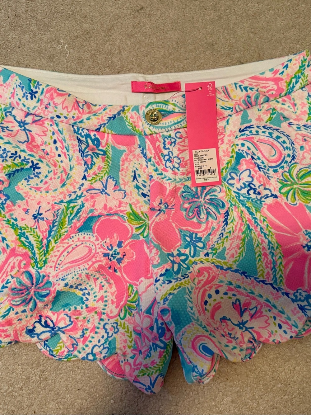 New! Lilly Pulitzer Buttercup Knit Shorts size 8 - Picture 3 of 4